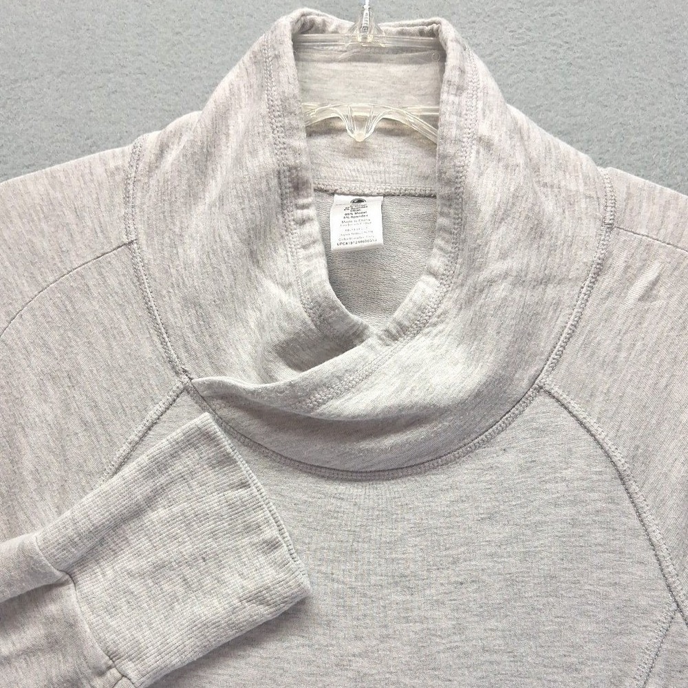 Yogalicious Heather‎ Grey Cowl Neck Pullover Thumbhole Pockets Medium 980177669